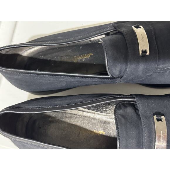 Salvatore Ferragamo Sport Woman Navy Blue Loafers Made In Italy Size 10 EU42 - Picture 5 of 7